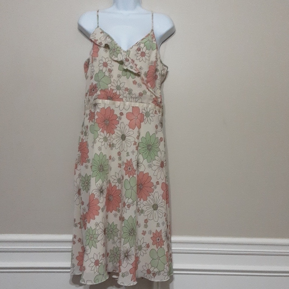 Vintage H&M mini dress floral fit & Flare women 12 coquette y2k rodeo festival